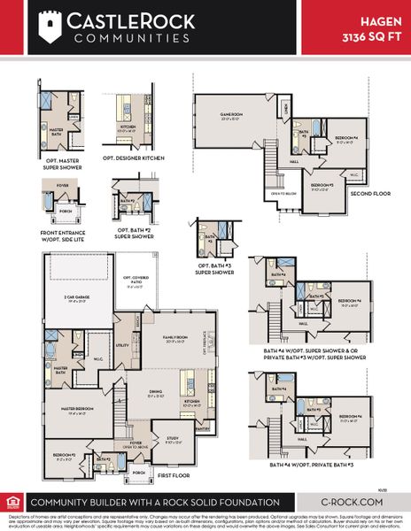 2D floor plan layout of this home in Solterra, Mesquite, TX (Image 2).