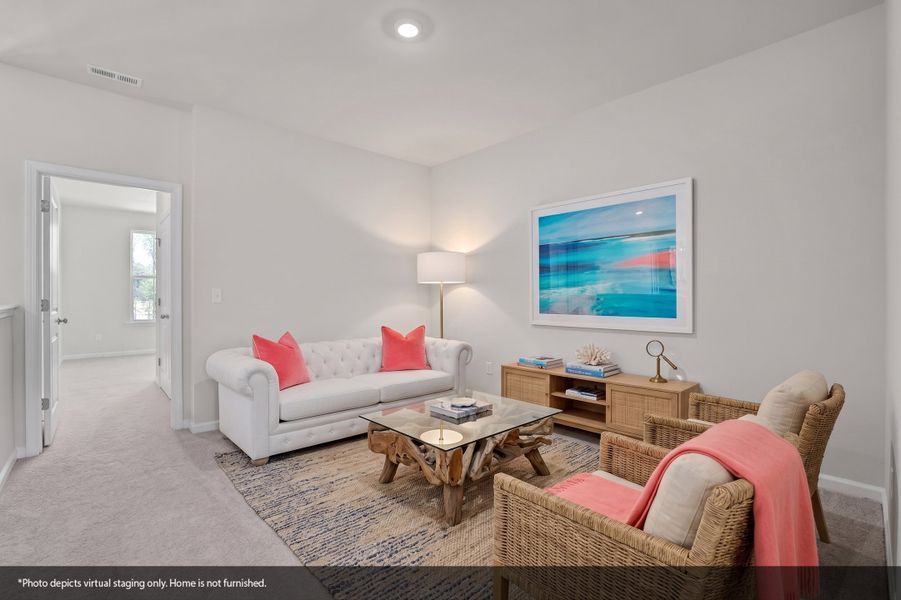 Furnished interior view inside a new home in Grand Park, Leland (Image 10). Furnished interior view inside a new home in Grand Park, Leland (Image 10).