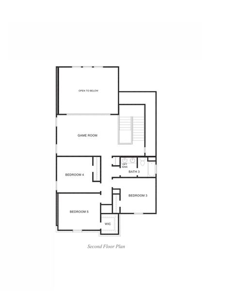 2D floor plan layout of this home in Hills of Westlake, Conroe, TX (Image 5).
