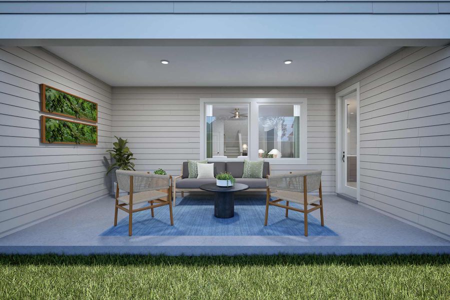 Representative exterior details of a home built from the The Simsbury by David Weekley Homes in The Preserve at Laurelton – Haven Collection, Green Cove Springs (Image 3).