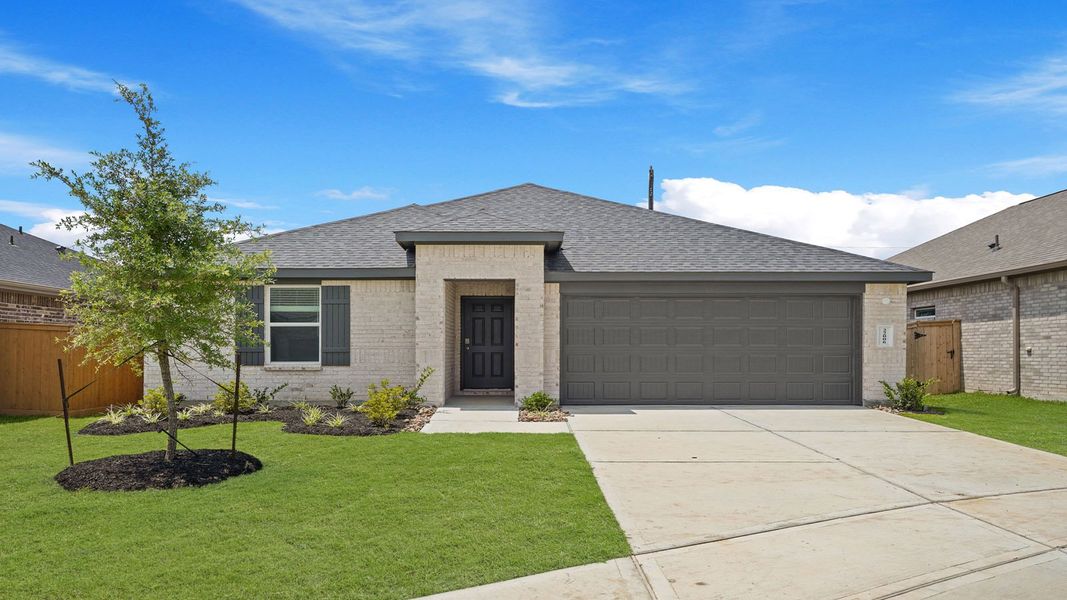 Representative exterior photo of a completed home built from the Glendale by D.R. Horton in Cypress Green, Hockley, TX (Image 2). Representative exterior photo of a completed home built from the Glendale by D.R. Horton in Cypress Green, Hockley, TX (Image 2).