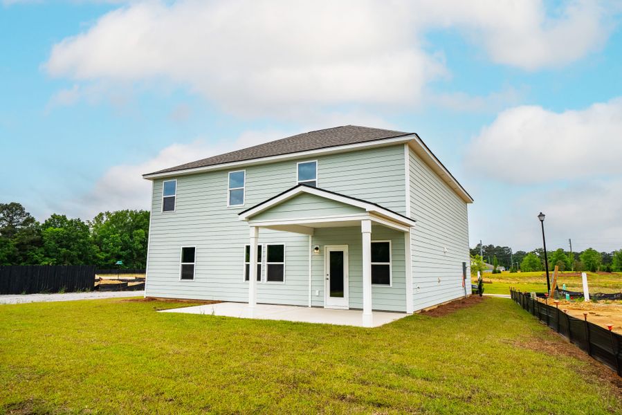 Exterior details and patio area of a home in Monroe Preserve, Chapin (Image 26).