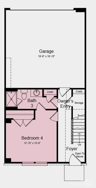 Additional Highlights Include: Gourmet kitchen, downstairs bedroom in place of flex, full bathroom in place of powder room, and ledge at primary shower.