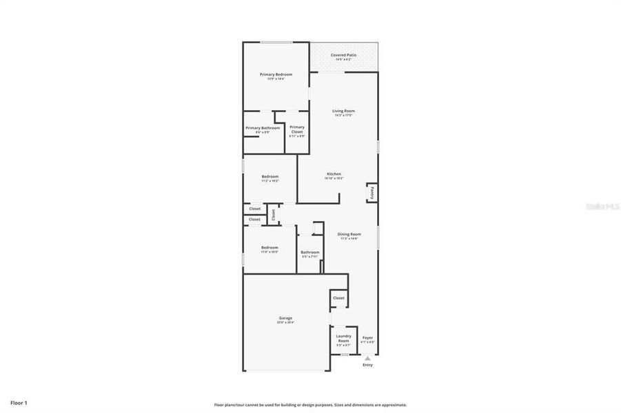 2D floor plan layout of this home in Northwater at Two Rivers, Zephyrhills, FL (Image 5).