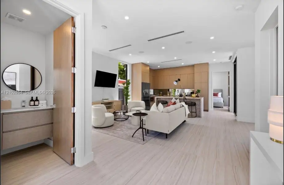 Furnished interior view inside a new home in , Miami (Image 61).