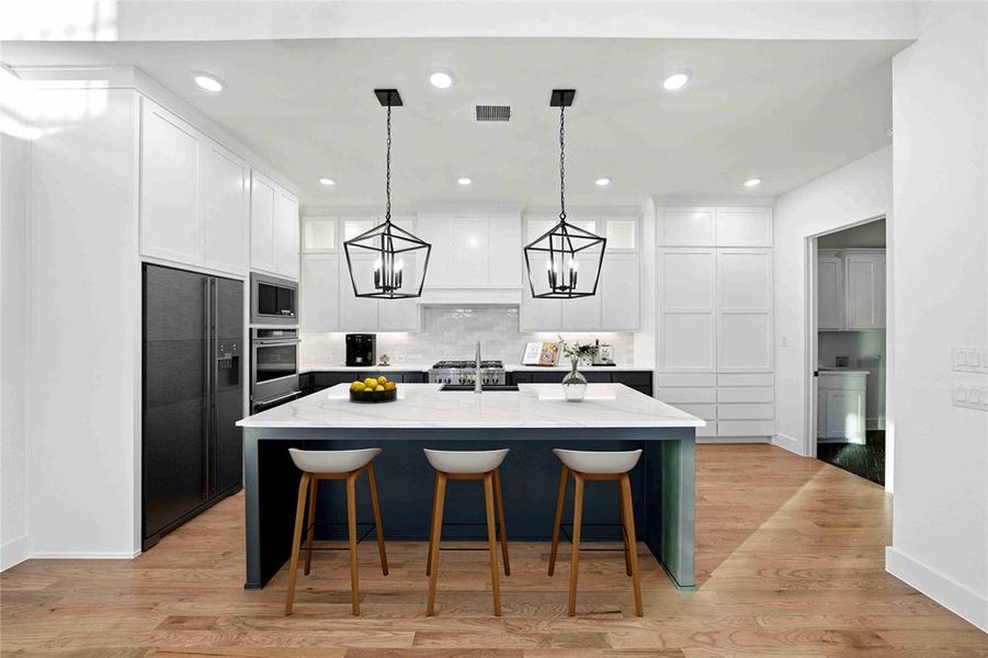 Furnished interior view inside a new home in Light Farms Graham/Reagan, Celina (Image 11). Furnished interior view inside a new home in Light Farms Graham/Reagan, Celina (Image 11).