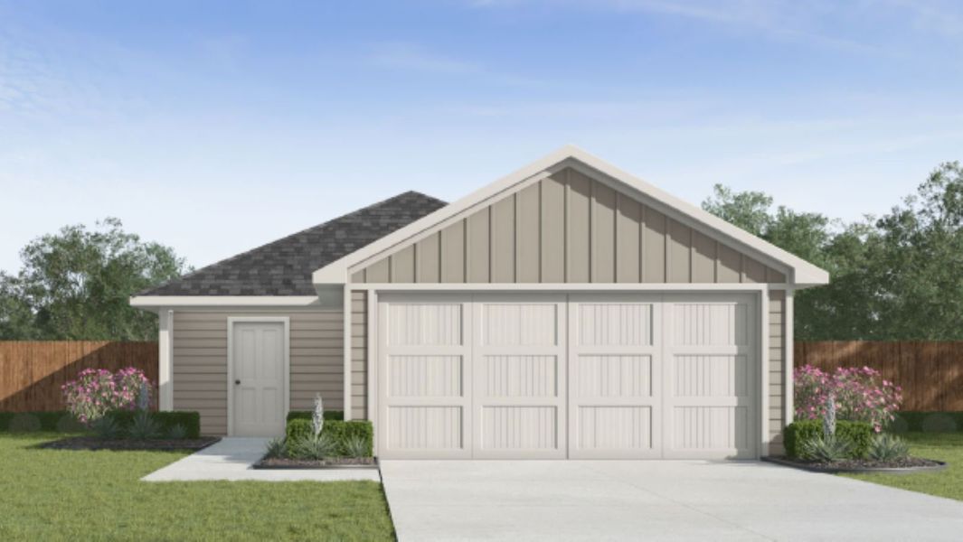 Front exterior of a new home in Waldron Estates, Corpus Christi, TX, highlighting curb appeal (Image 1). Front exterior of a new home in Waldron Estates, Corpus Christi, TX, highlighting curb appeal (Image 1).