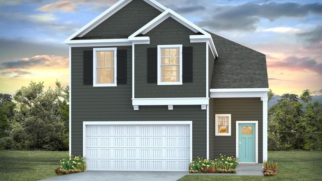 Representative exterior photo of a completed home built from the WREN by D.R. Horton in Vineyard Trail, Jacksonville, NC (Image 1).