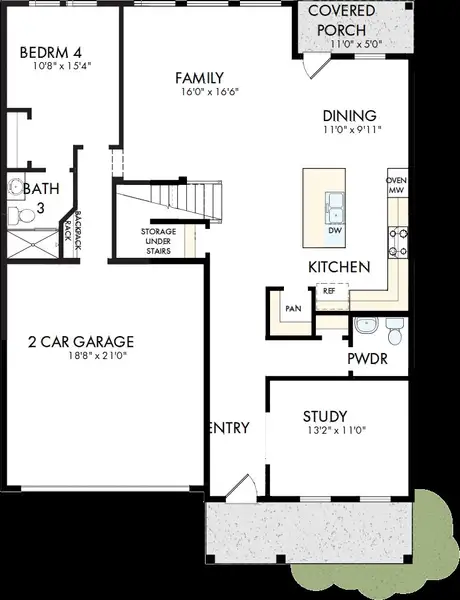 2D floor plan layout of this home in Serenity - The Village Collection, Fuquay Varina, NC (Image 2). 2D floor plan layout of this home in Serenity - The Village Collection, Fuquay Varina, NC (Image 2).