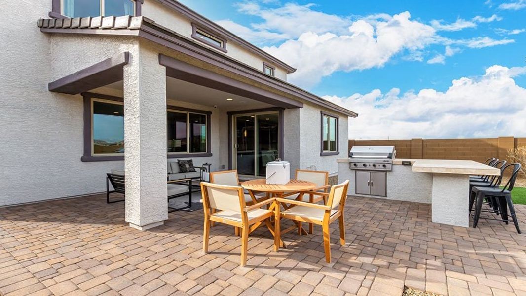 Representative exterior photo of a completed home built from the Paisley by Taylor Morrison in Stonehaven Discovery Collection, Glendale, AZ (Image 18). Representative exterior photo of a completed home built from the Paisley by Taylor Morrison in Stonehaven Discovery Collection, Glendale, AZ (Image 18).