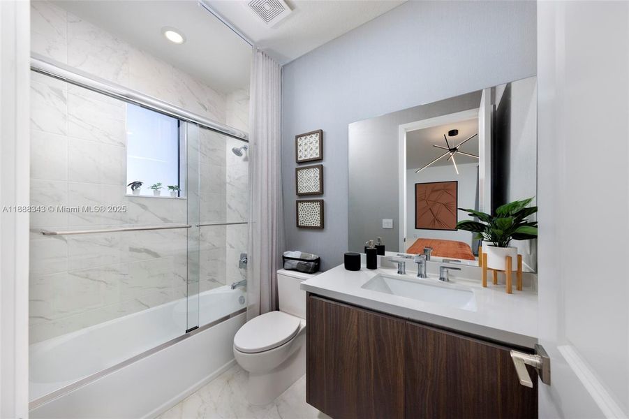 Furnished interior view inside a new home in , Miami (Image 12).