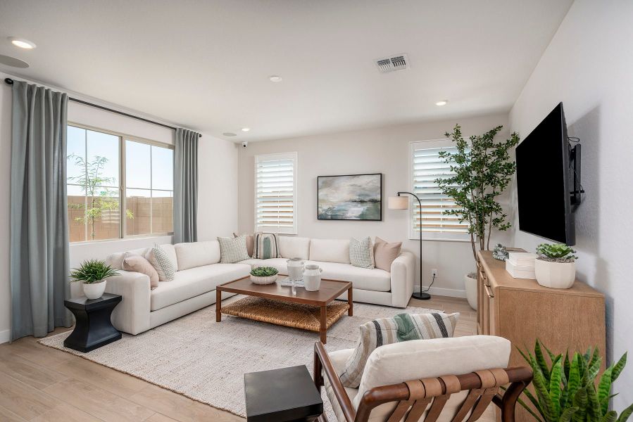 Representative furnished interior of a home built from the 3 by Risewell Homes in Bella Storia, Gilbert (Image 5). Representative furnished interior of a home built from the 3 by Risewell Homes in Bella Storia, Gilbert (Image 5).