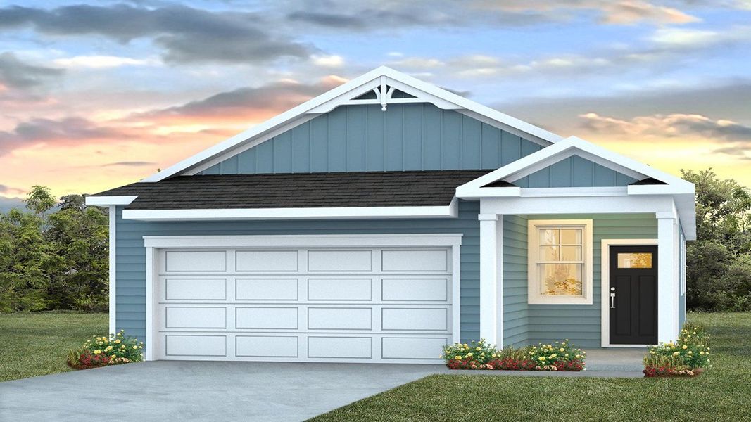 Representative exterior photo of a completed home built from the Bowen by D.R. Horton in The Lakes at North Glynn, Brunswick, GA (Image 4).