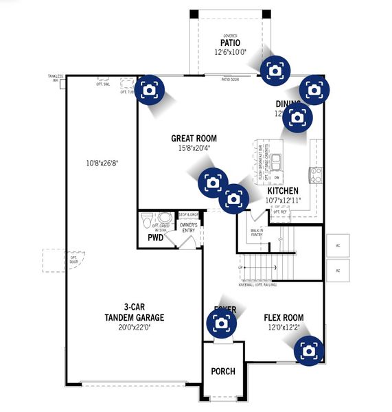 2D floor plan layout of this home in Tierra Vistoso, Surprise, AZ (Image 2).