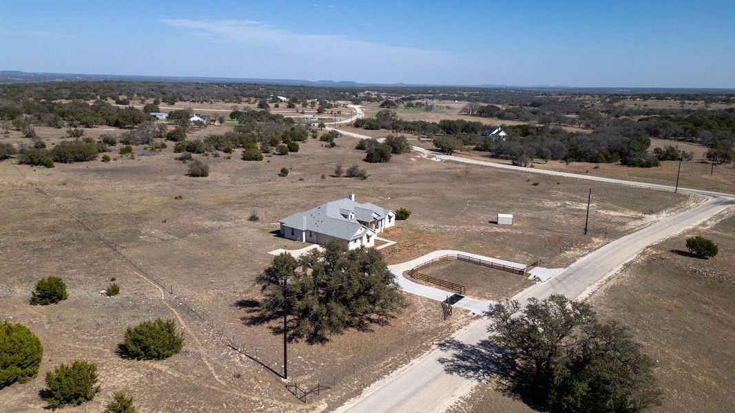 Overview of rural landscape featuring a desert landscape