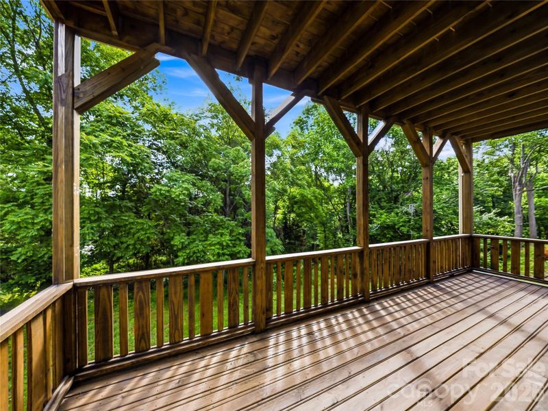 Exterior details and patio area of a home in , Asheville (Image 35).
