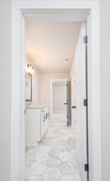Jack & Jill Bathroom connects both of the Secondary Bedrooms!