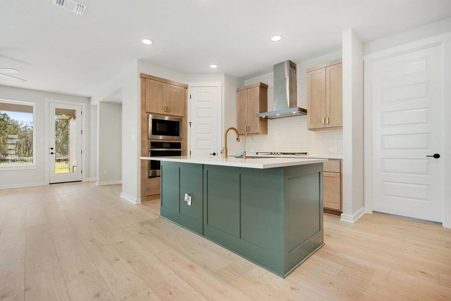 Furnished interior view inside a new home in Terrace Collection at Lariat, Liberty Hill (Image 7). Furnished interior view inside a new home in Terrace Collection at Lariat, Liberty Hill (Image 7).