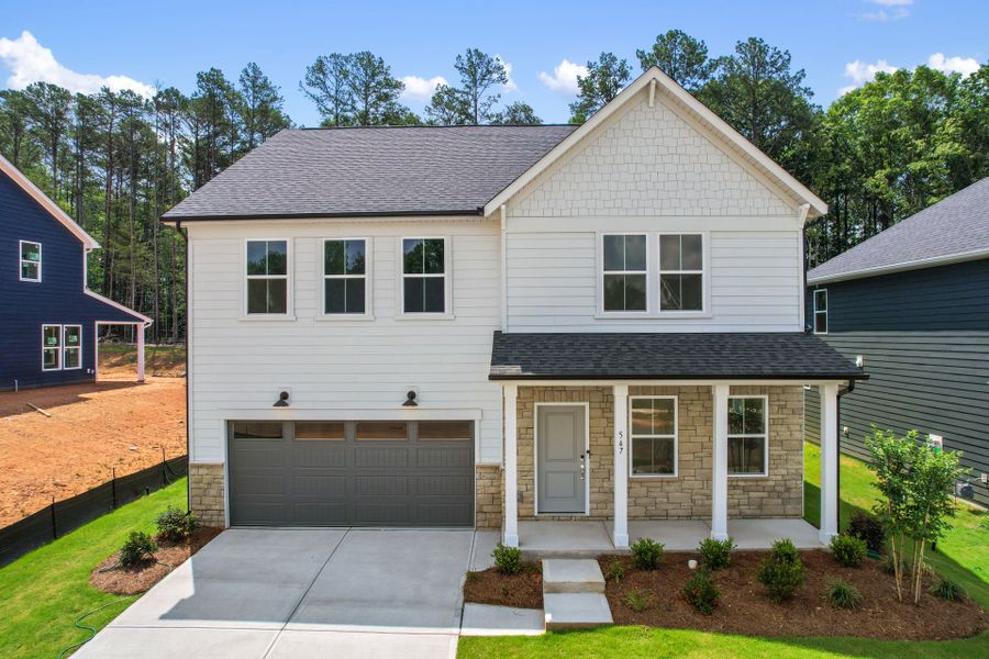 Front exterior of a new home in Michaux Gardens, Belmont, NC, highlighting curb appeal (Image 32).