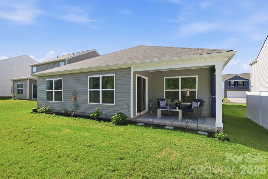 Exterior details and patio area of a home in Woodhaven at Chester, Chester (Image 25).