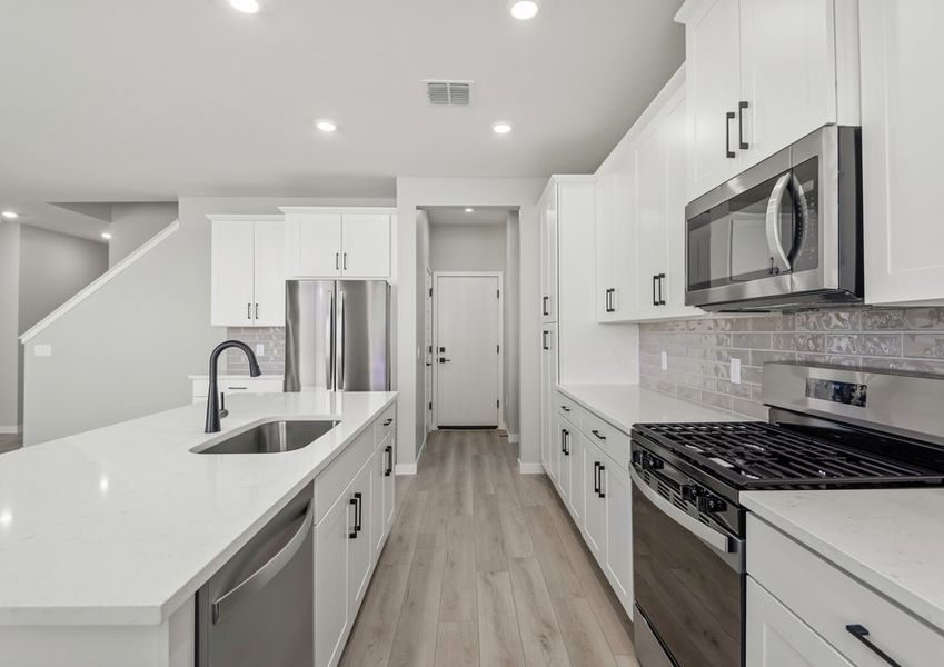 Each kitchen comes with stainless steel, upgraded appliances.