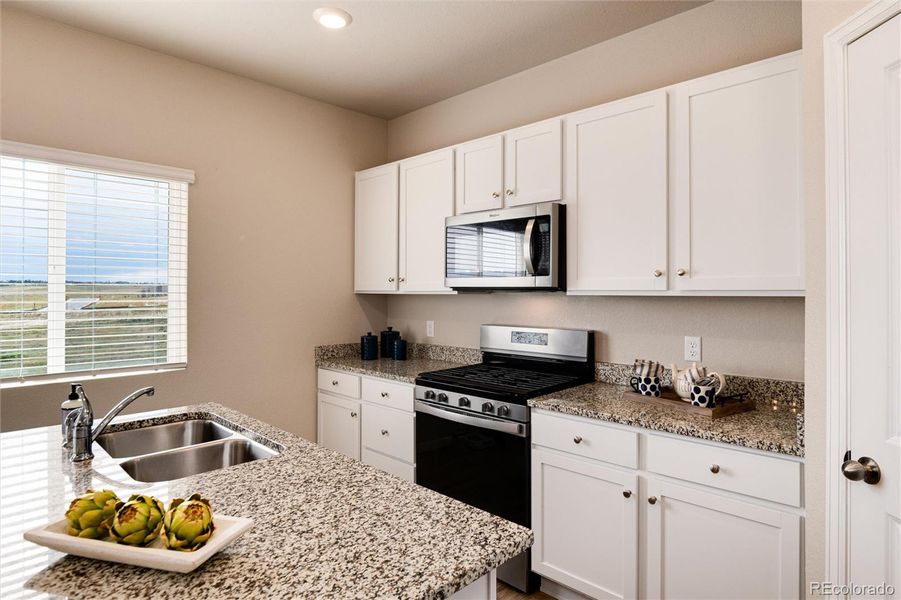 Kitchen with plenty of work space.