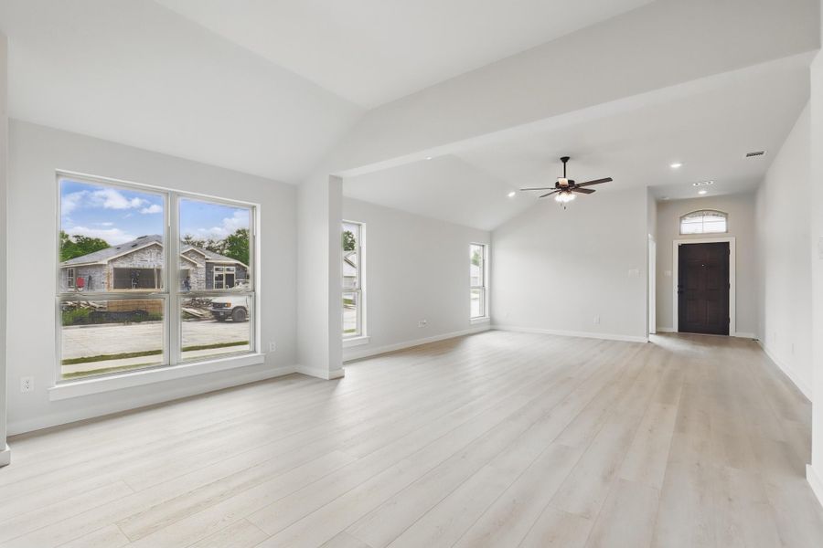 Representative unfurnished interior of a home built from the Devin by Cheldan Homes in Sunset Ridge, Keene (Image 61). Representative unfurnished interior of a home built from the Devin by Cheldan Homes in Sunset Ridge, Keene (Image 61).
