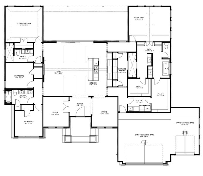 2D floor plan layout of this home in Bella Charca, Nolanville, TX (Image 3). 2D floor plan layout of this home in Bella Charca, Nolanville, TX (Image 3).