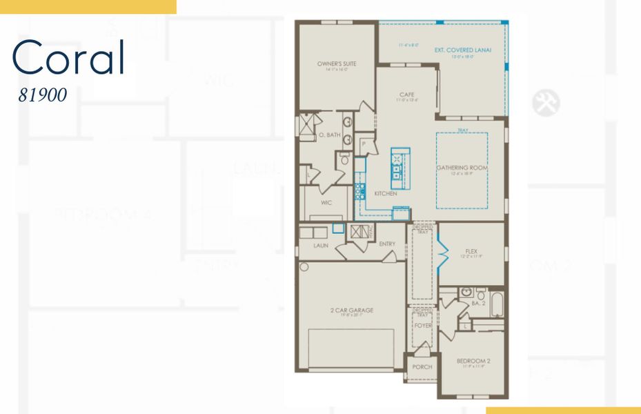 2D floor plan layout of this home in SeaFlower, Bradenton, FL (Image 4).
