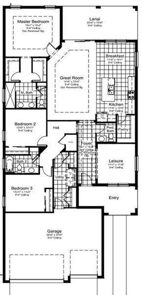 2D floor plan layout for the Brilliance by Neal Communities in Vicenza, Venice, FL (Image 3).