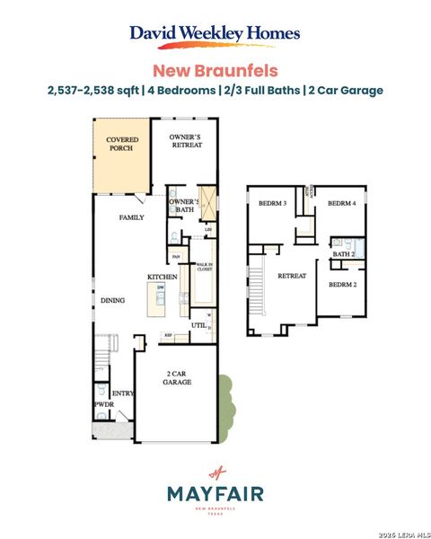 2D floor plan layout of this home in Mayfair - Select Garden Series, New Braunfels, TX (Image 2).