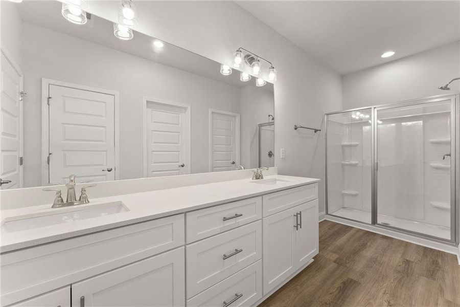 Furnished interior view inside a new home in The Fields of Walnut Creek, Pendergrass (Image 9).