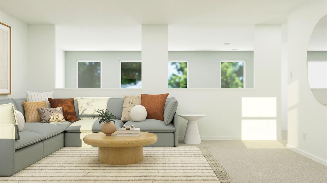 Furnished interior view inside a new home in Meadowlark Preserve, Pflugerville (Image 14). Furnished interior view inside a new home in Meadowlark Preserve, Pflugerville (Image 14).