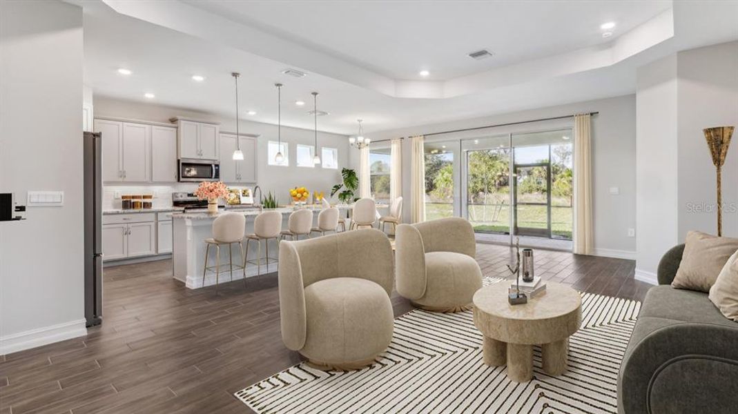 Furnished interior view inside a new home in Coral Lakes - Tradition & Express, Punta Gorda (Image 8). Furnished interior view inside a new home in Coral Lakes - Tradition & Express, Punta Gorda (Image 8).