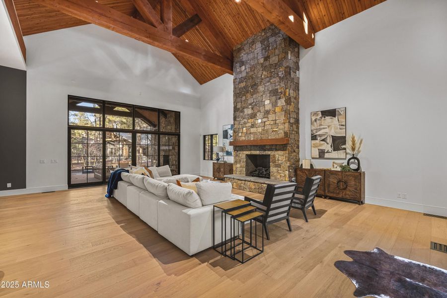 Great room with cathedral ceilings Great room with cathedral ceilings