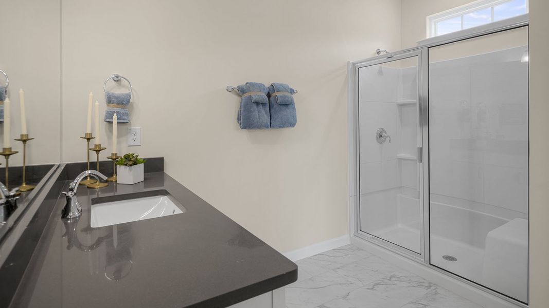 Representative furnished interior of a home built from the Dover by D.R. Horton in The Villas at Collinswood, Aberdeen (Image 25).