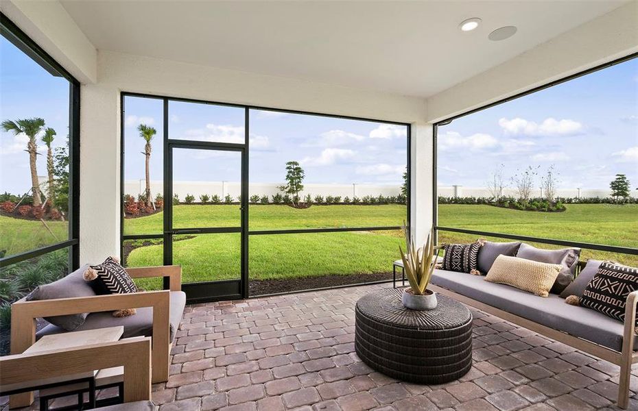 Exterior details and patio area of a home in Talon Preserve on Palmer Ranch, Nokomis (Image 1).