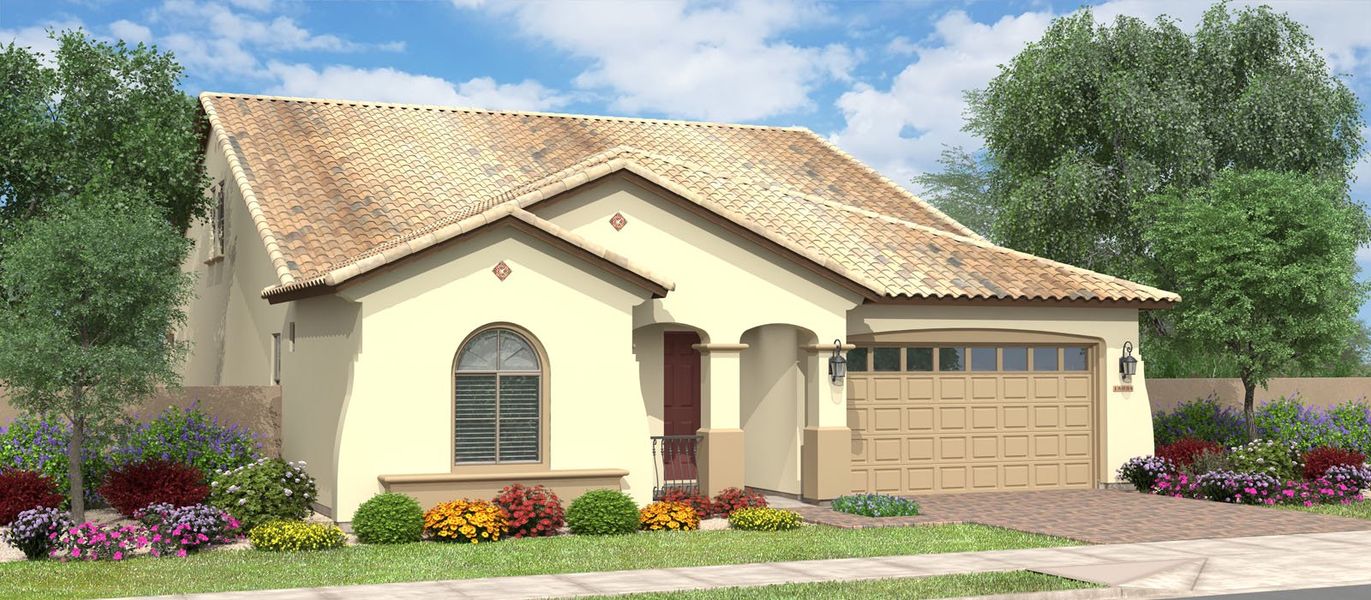 Representative exterior photo of a completed home built from the Pelican Bay w/Loft by Fulton Homes in North Shore at Escalante, Surprise, AZ (Image 2). Representative exterior photo of a completed home built from the Pelican Bay w/Loft by Fulton Homes in North Shore at Escalante, Surprise, AZ (Image 2).
