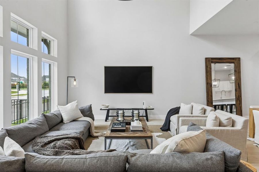 Furnished interior view inside a new home in Newman Village Townhomes, Frisco (Image 6). Furnished interior view inside a new home in Newman Village Townhomes, Frisco (Image 6).