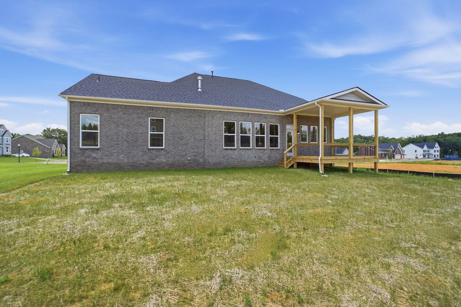Exterior details and patio area of a home in Aden Woods, Fairview (Image 29).