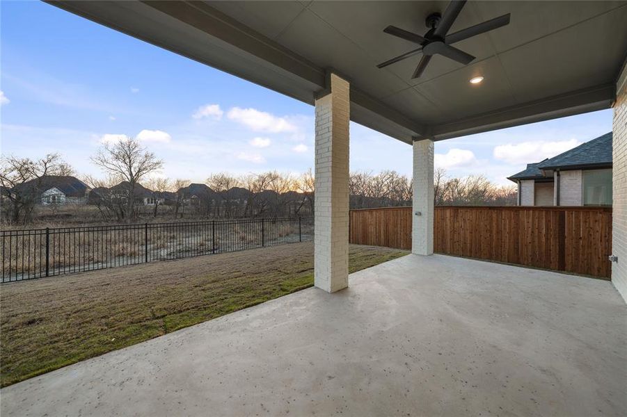 Exterior details and patio area of a home in Light Farms Graham/Reagan, Celina (Image 4).