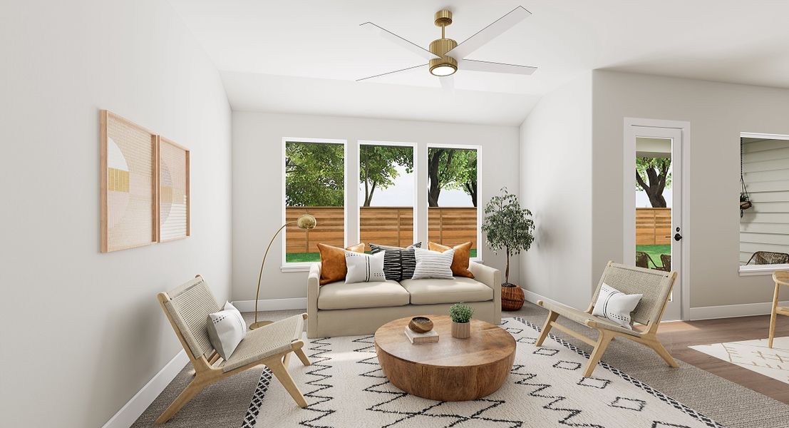 Representative furnished interior of a home built from the Cremello by Tri Pointe Homes in Painted Tree, McKinney (Image 3).