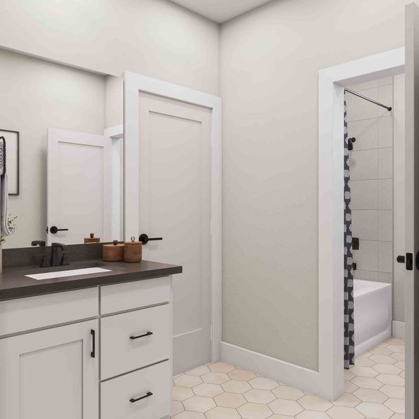 Furnished interior view inside a new home in Woodson’s Reserve 80′, Spring (Image 26).