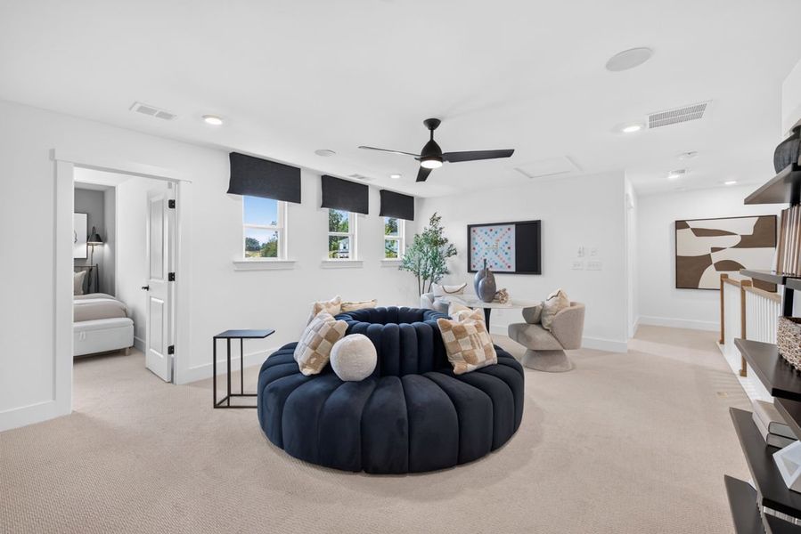 Representative furnished interior of a home built from the Wynfield by Pulte Homes in Bleckley Station, Ball Ground (Image 58).