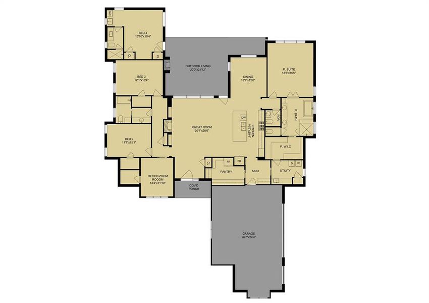 2D floor plan layout of this home in , Woodway, TX (Image 5).