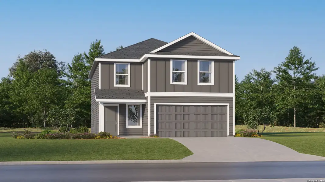 Front exterior of a new home in Willow Point, San Antonio, TX, highlighting curb appeal (Image 24). Front exterior of a new home in Willow Point, San Antonio, TX, highlighting curb appeal (Image 24).