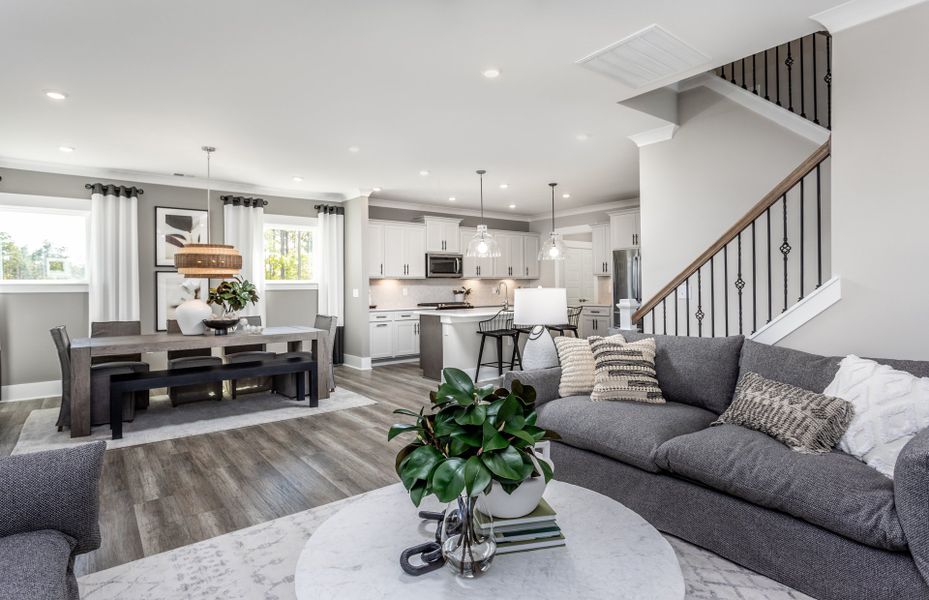 Gathering & Dining Room. Model Home Representation.