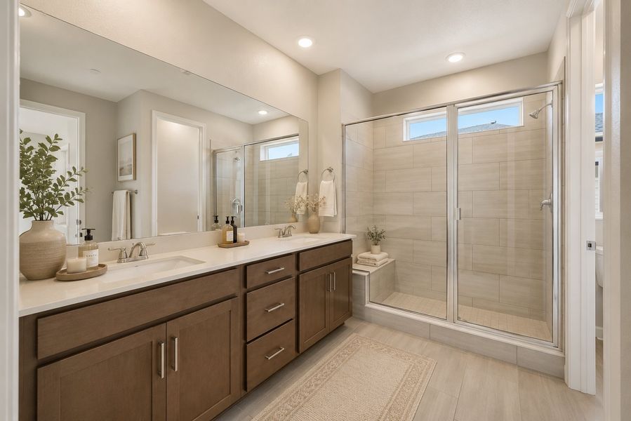 Furnished interior view inside a new home in Trailstone, Arvada (Image 9).