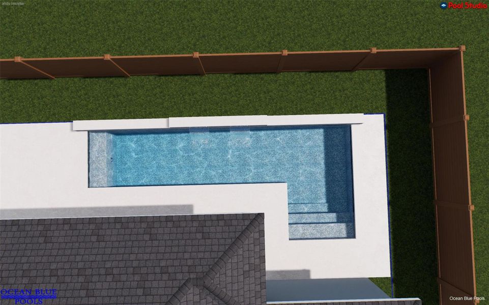 Overhead angle of pool rendering