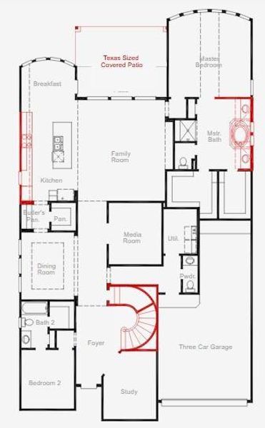 2D floor plan layout of this home in Bridgeland 55', Cypress, TX (Image 3). 2D floor plan layout of this home in Bridgeland 55', Cypress, TX (Image 3).